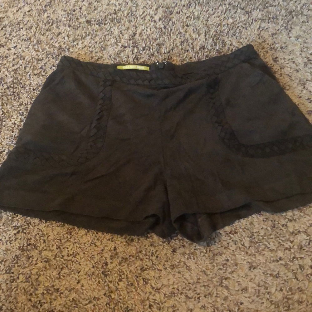 Gianni Bini olive-brown braided shorts